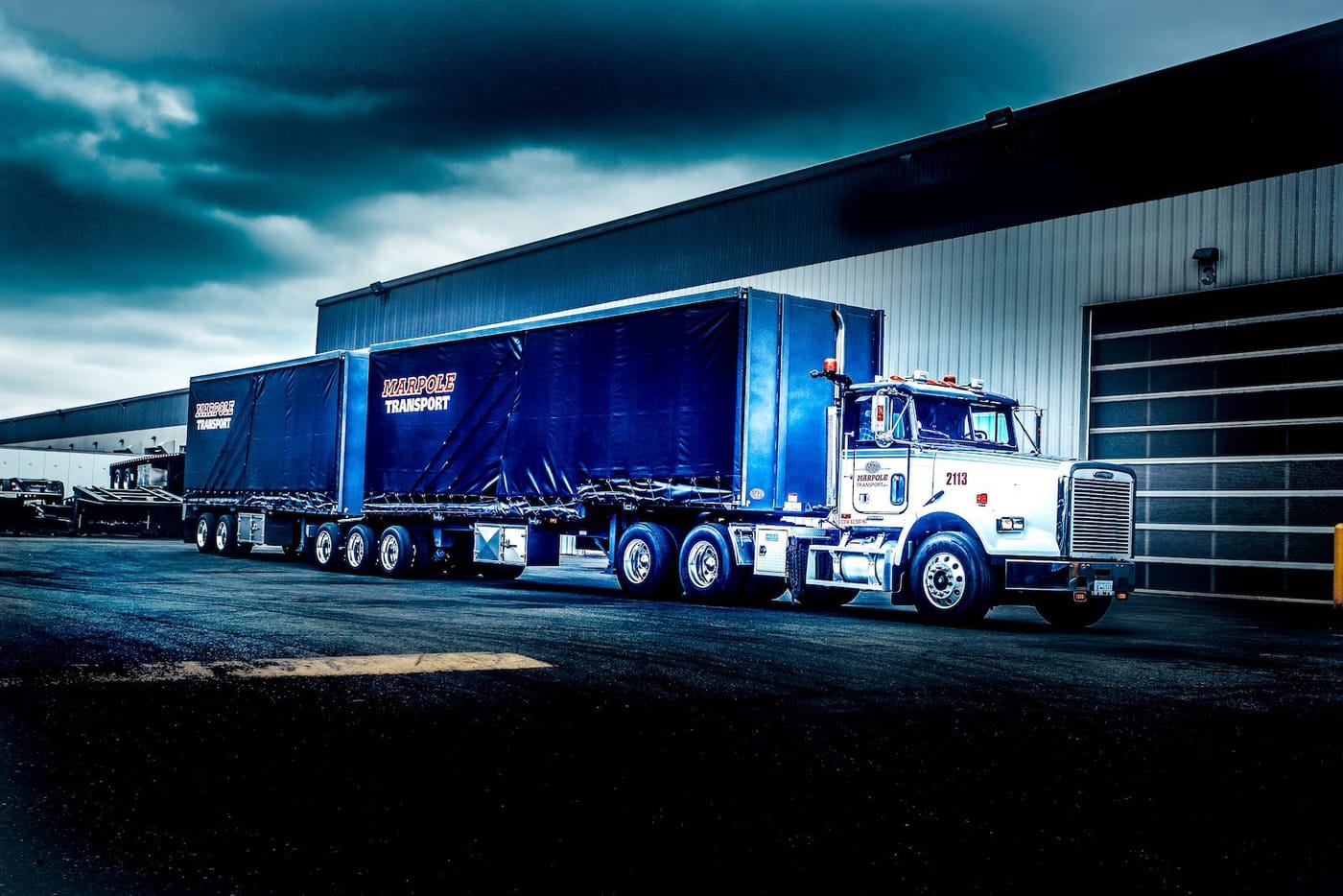 Marpole Transport truck and trailers at the terminal